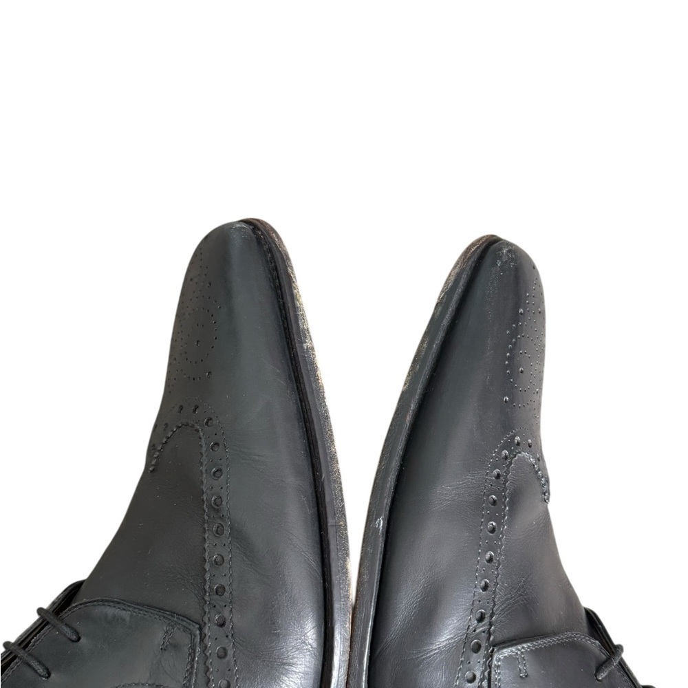Magnanni Mens Shoes  Size 10  Brogue Wingtip Black Leather Derby Oxford 13974 - Picture 9 of 15